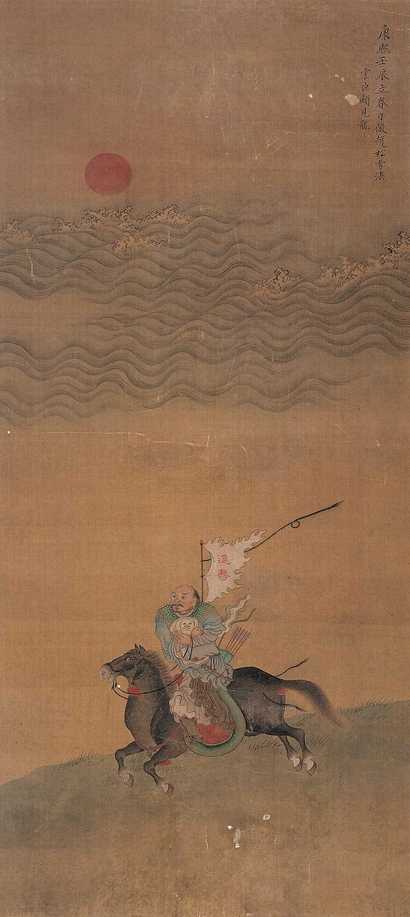 顾见龙 壬辰（1652年）作 进寺图 立轴